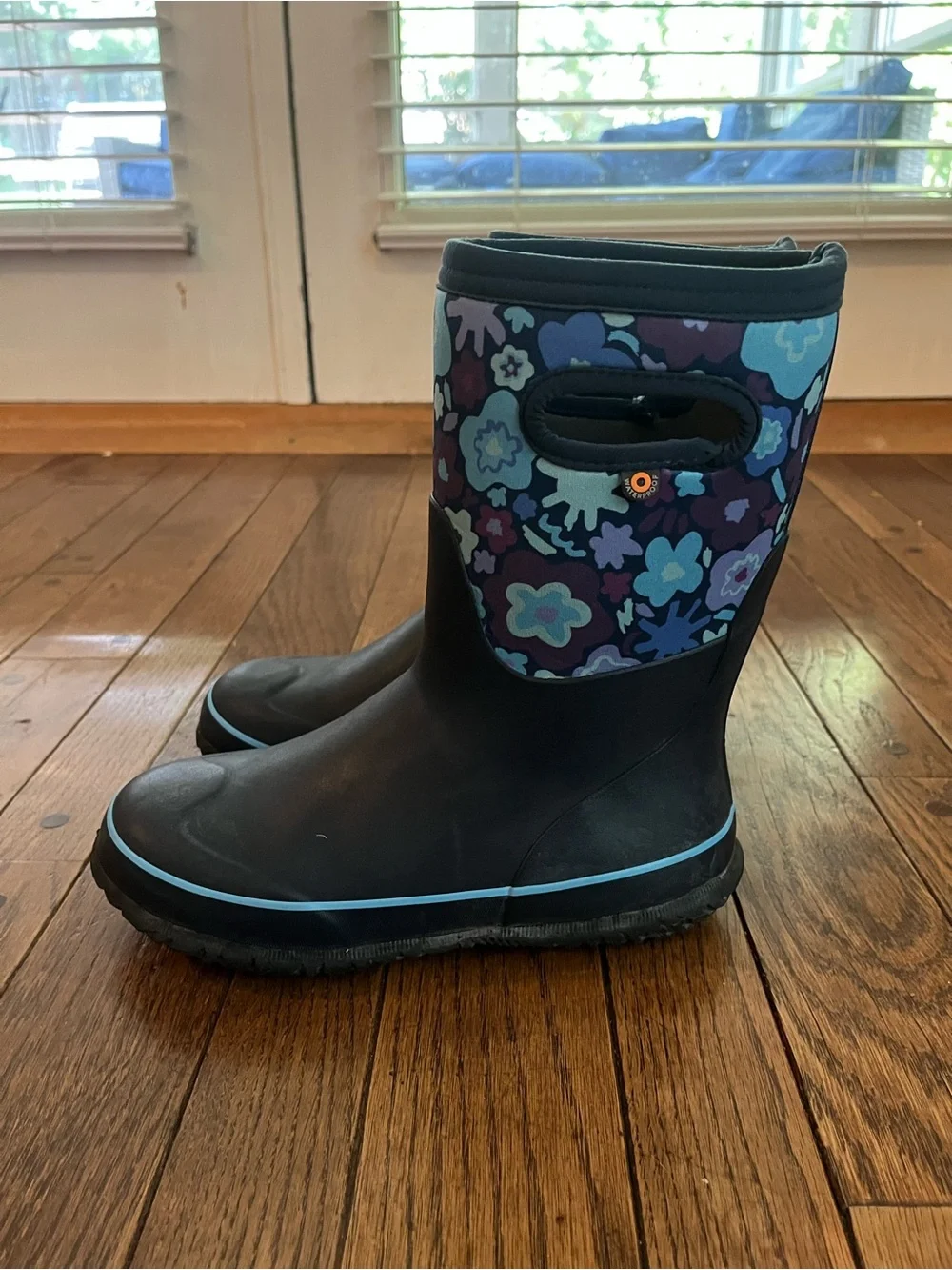 Bogs Kids Floral Pattern Navy Blue Rain and winter Boots